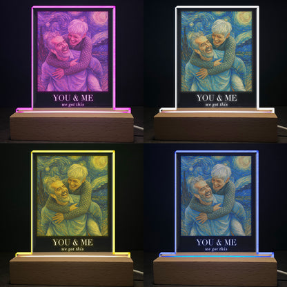 Van Gogh Art You & Me We Got This - Personalized Photo LED Light