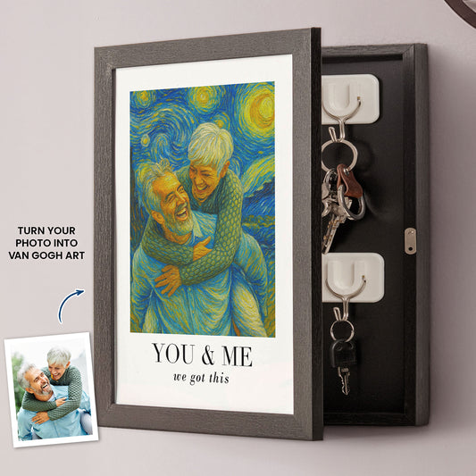 Van Gogh Wall Art You & Me We Got This - Personalized Hidden Key Holder Photo Frame