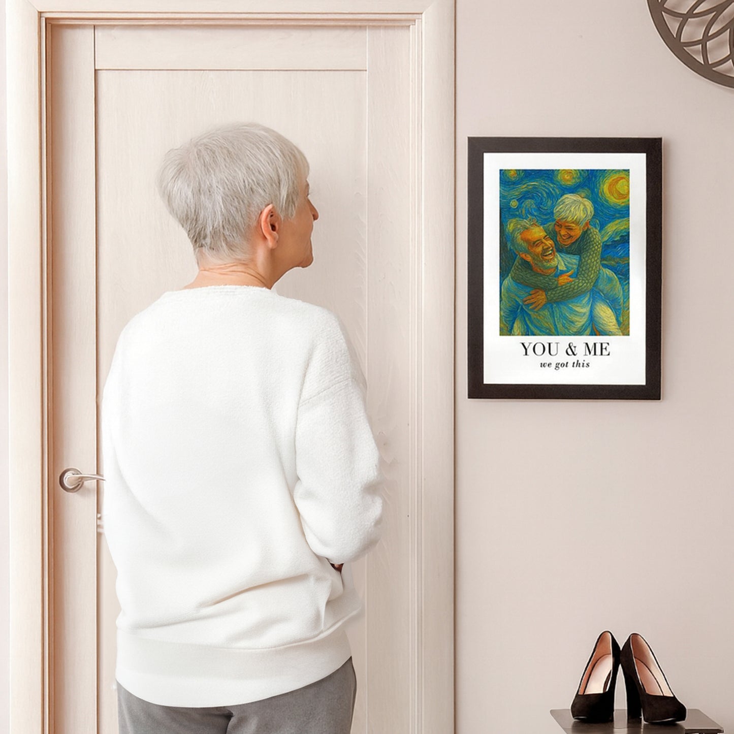 Van Gogh Wall Art You & Me We Got This - Personalized Hidden Key Holder Photo Frame