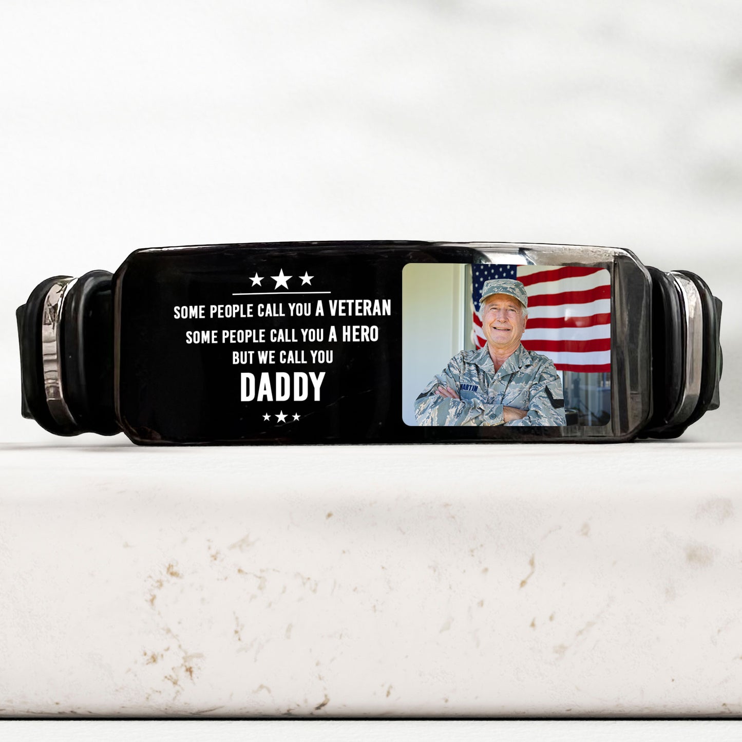 Veteran We Call You Daddy Father's Day Gift For Men - Personalized Photo Bracelet