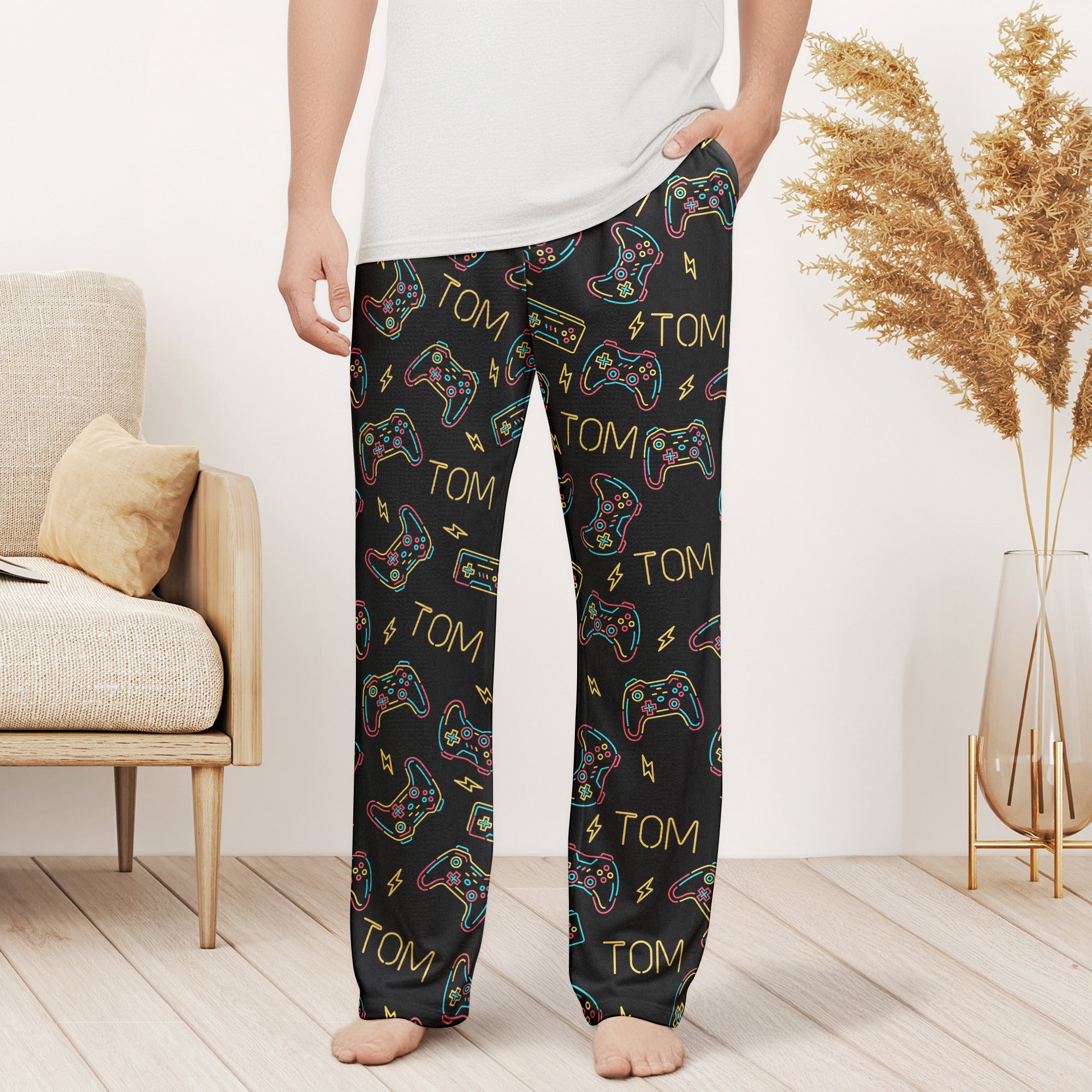 Video Game, Game Controller, Custom Name - Personalized Sweatpants, Lounge Pants With Pockets
