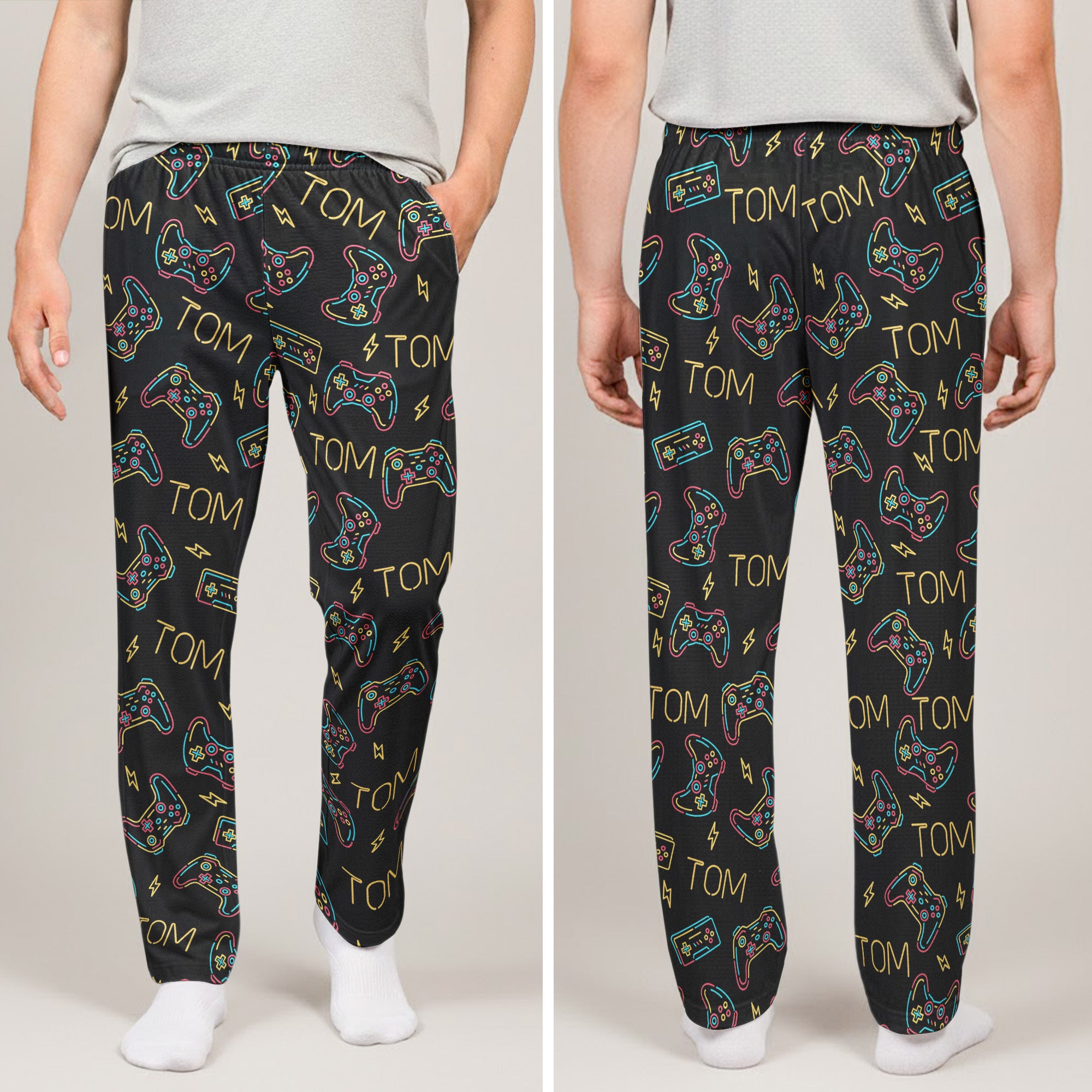 Video Game, Game Controller, Custom Name - Personalized Sweatpants, Lounge Pants With Pockets