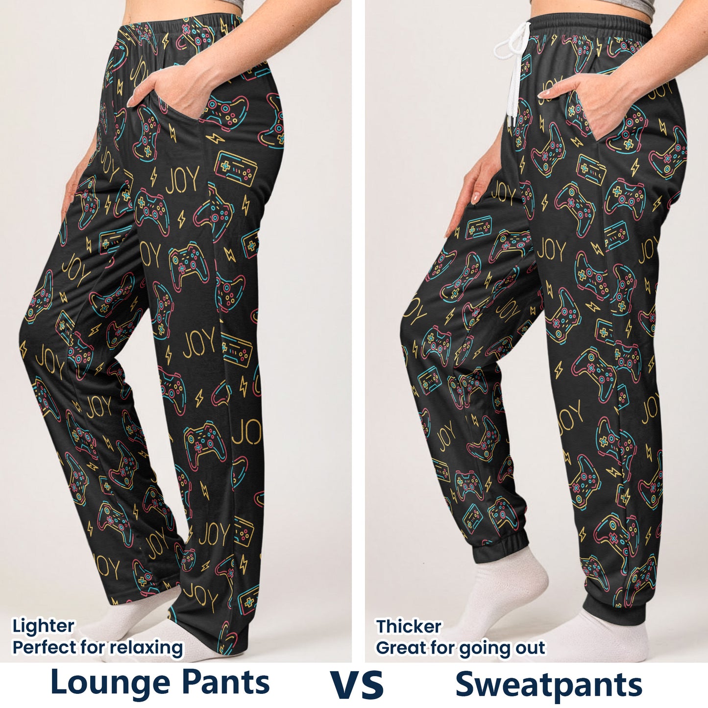 Video Game, Game Controller, Custom Name - Personalized Sweatpants, Lounge Pants With Pockets