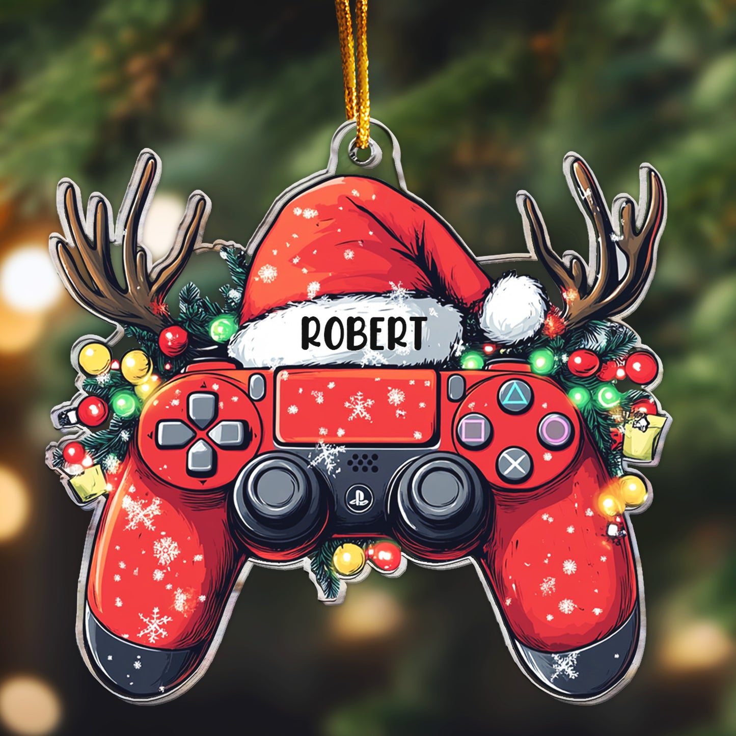 Video Gamer Ornament - Christmas Game Controller - Personalized Acrylic Ornament