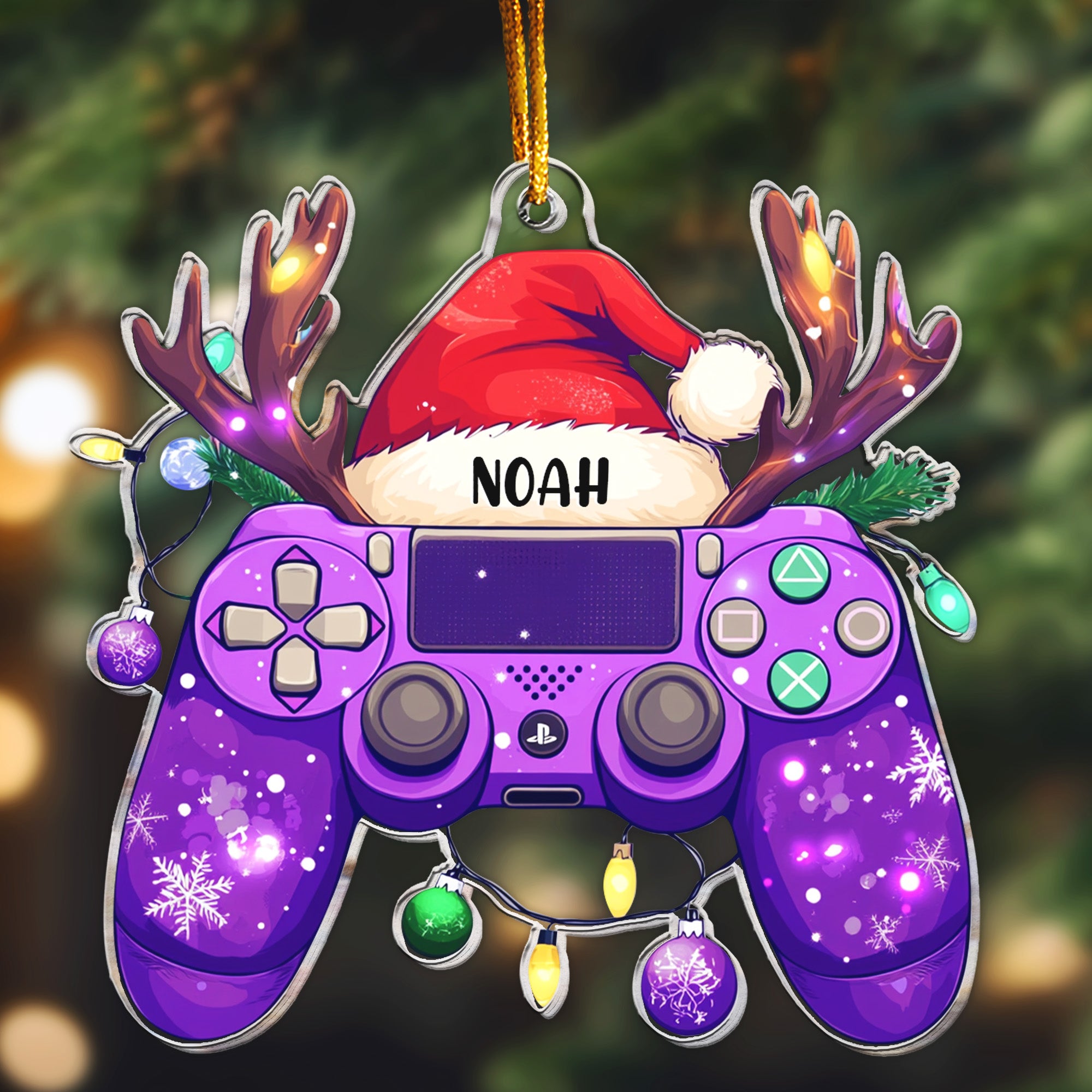 Video Gamer Ornament - Christmas Game Controller - Personalized Acrylic Ornament