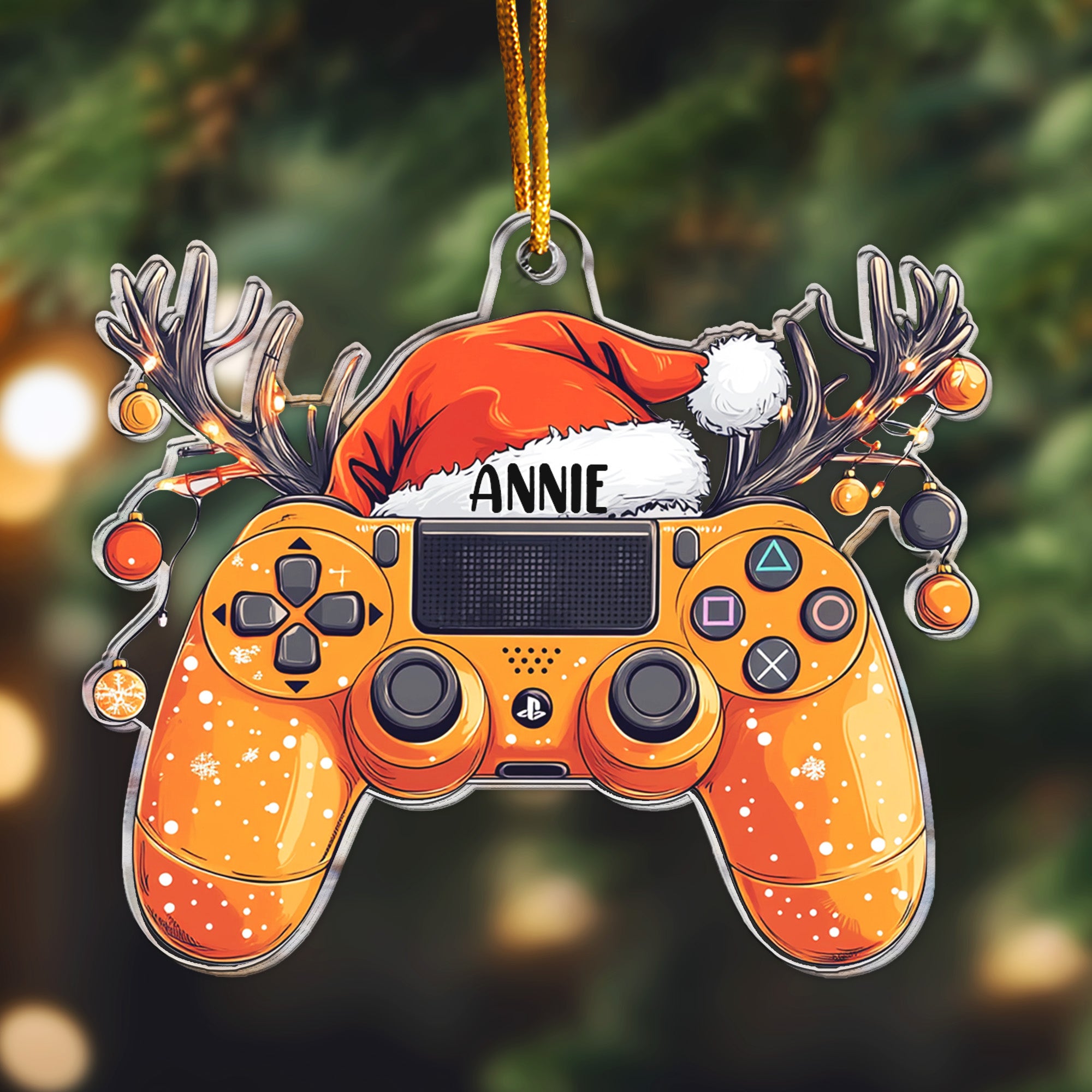 Video Gamer Ornament - Christmas Game Controller - Personalized Acrylic Ornament