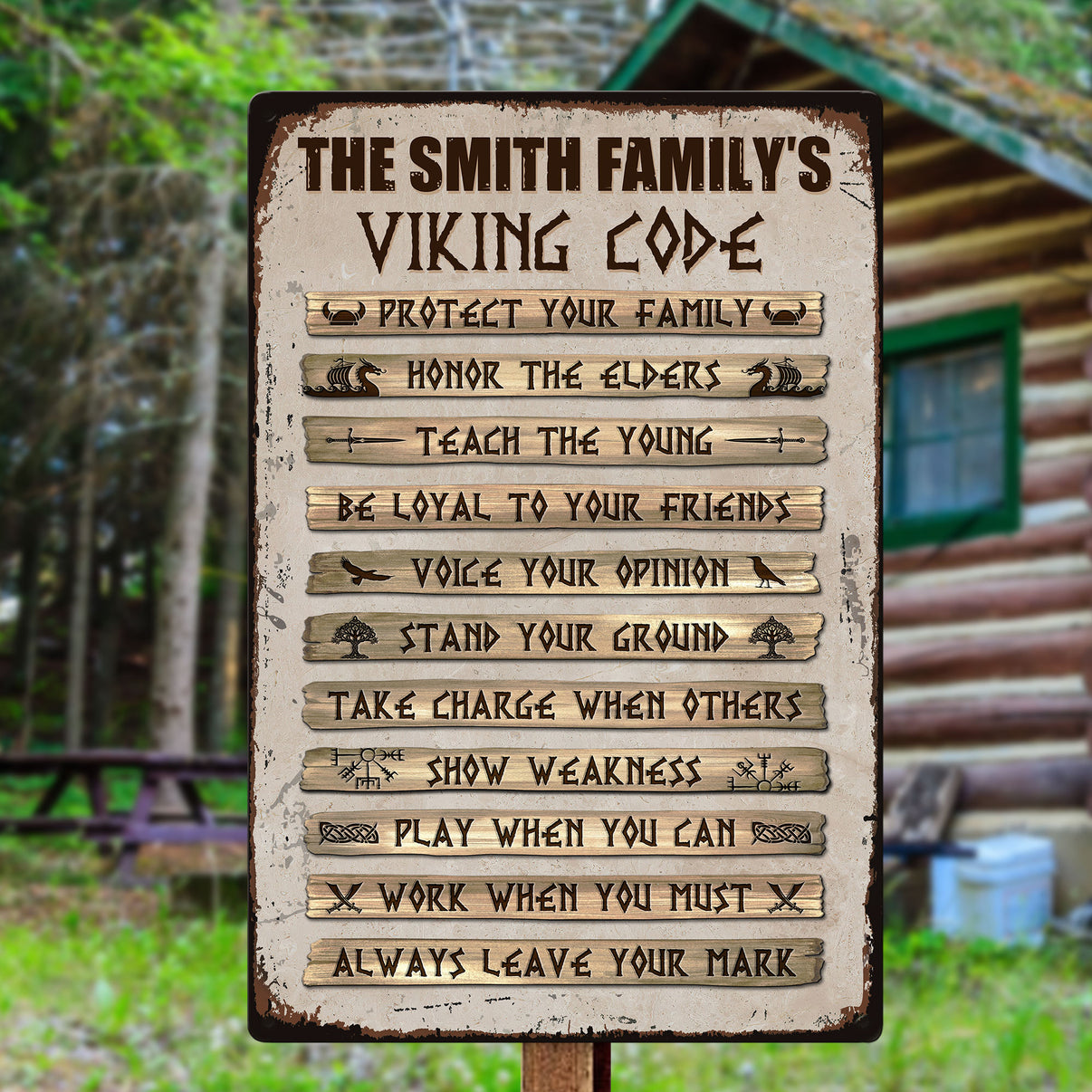 Viking Code Gif, Ethnic Norse, Norse Mythology - Personalized Metal Si ...