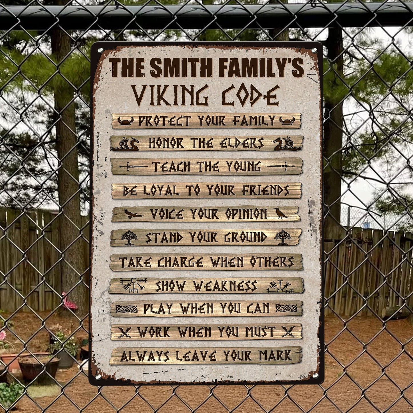 Viking Code Gif, Ethnic Norse, Norse Mythology - Personalized Metal Sign