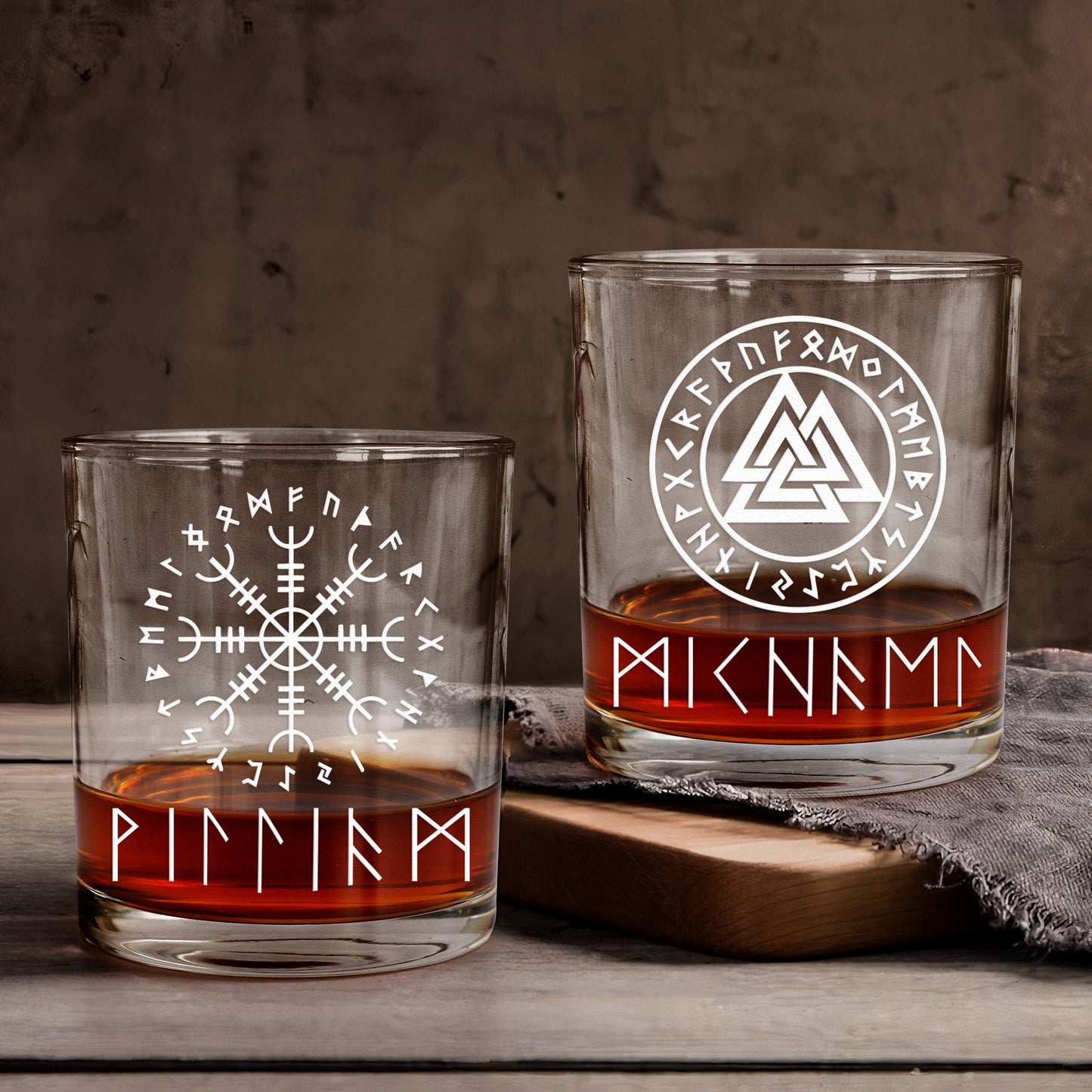 Viking Runes, Nordic - Personalized Whiskey Glass