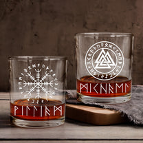 Viking Runes, Nordic - Personalized Whiskey Glass