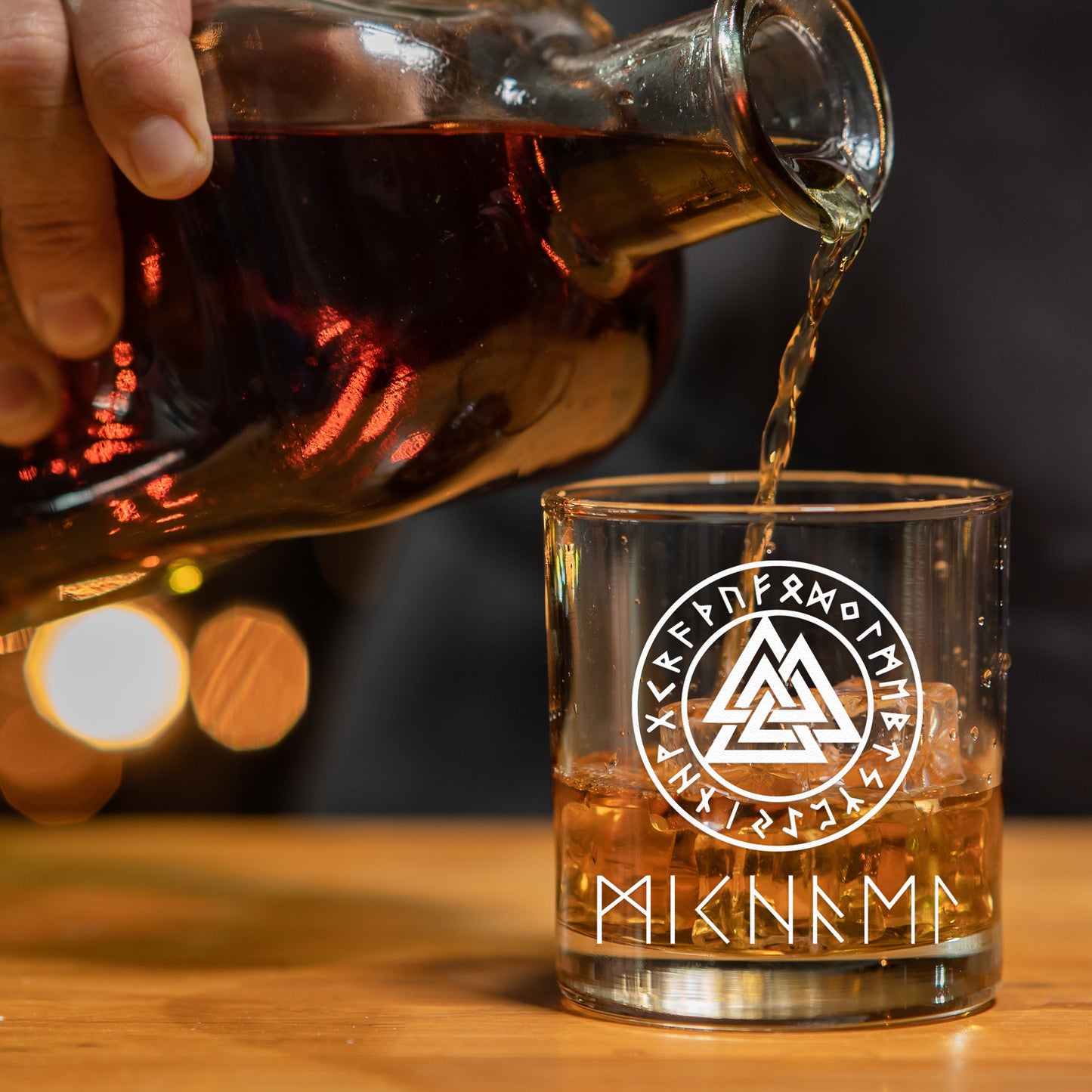 Viking Runes, Nordic - Personalized Whiskey Glass