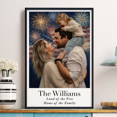 Vintage 4Th Of July Fine Art Oil Painting Style - Personalized Photo Poster