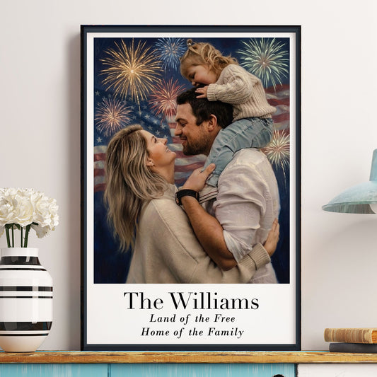 Vintage 4Th Of July Fine Art Oil Painting Style - Personalized Photo Poster