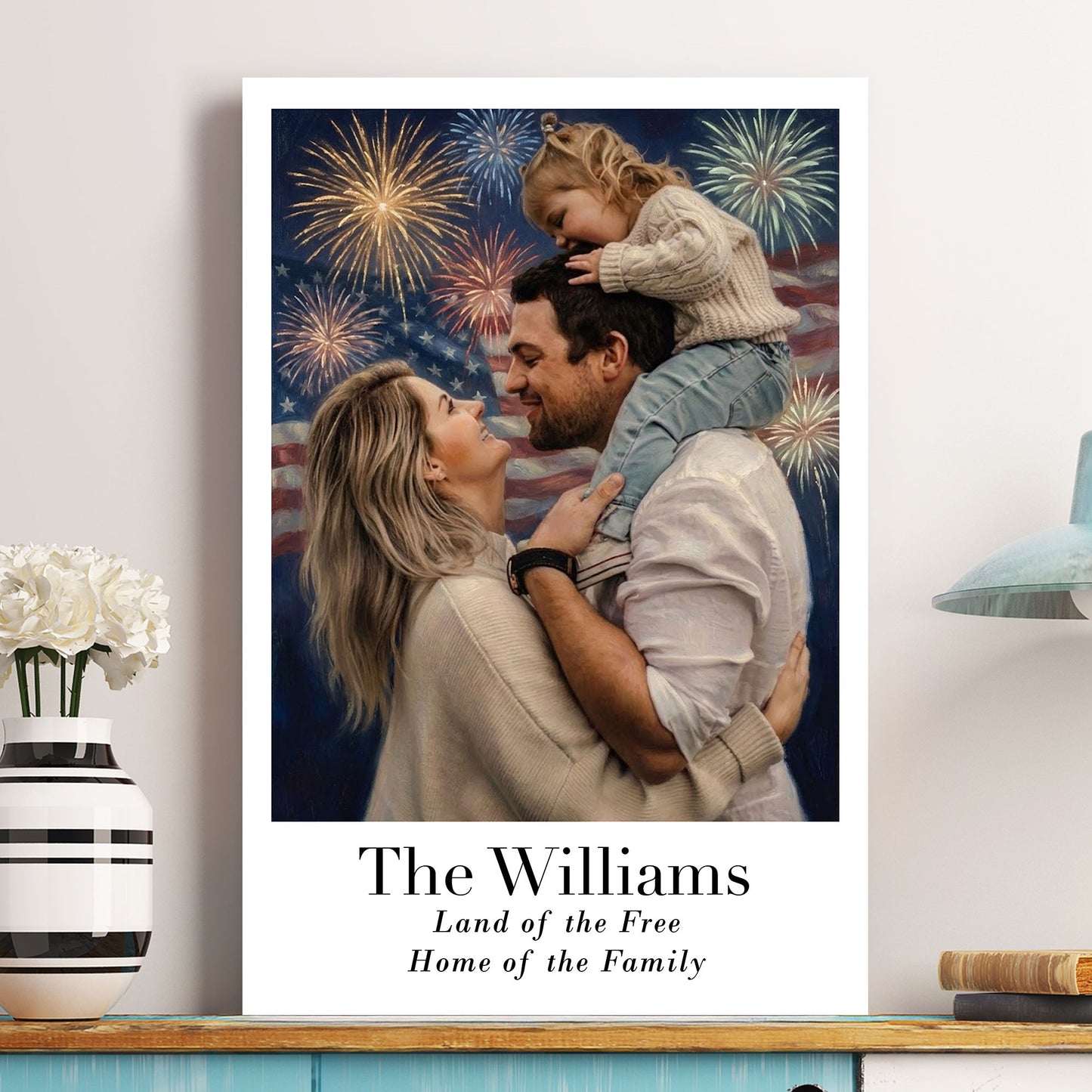 Vintage 4Th Of July Fine Art Oil Painting Style - Personalized Photo Poster