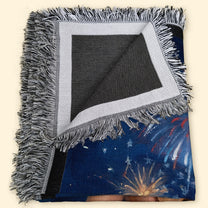 Vintage 4Th Of July Wall Art - Personalized Photo Woven Blanket
