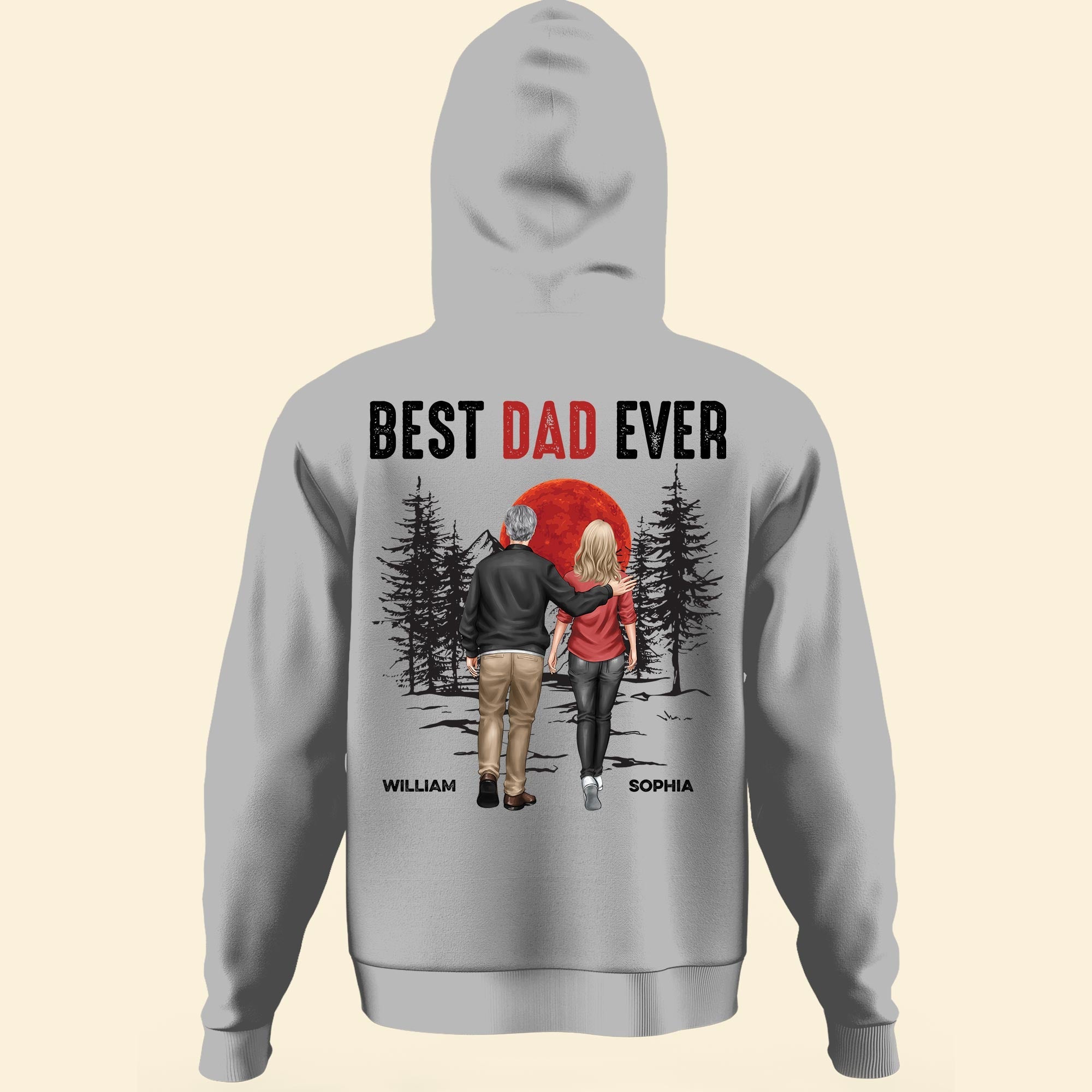 Vintage Best Dad Ever - New Version Dad & Daughter, Son Walking - Personalized Shirt