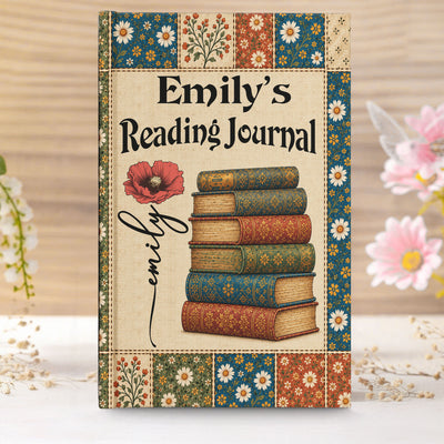 Vintage Book Patchwork Style Reading Journal - Personalized Journal