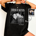 Vintage Couple Picture Matching, Anniversary Gift, Valentine's Day Gifts - Personalized Photo Comfort Tee
