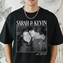 Vintage Couple Picture Matching, Anniversary Gift, Valentine's Day Gifts - Personalized Photo Comfort Tee