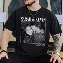 Vintage Couple Picture Matching, Anniversary Gift, Valentine's Day Gifts - Personalized Photo Comfort Tee