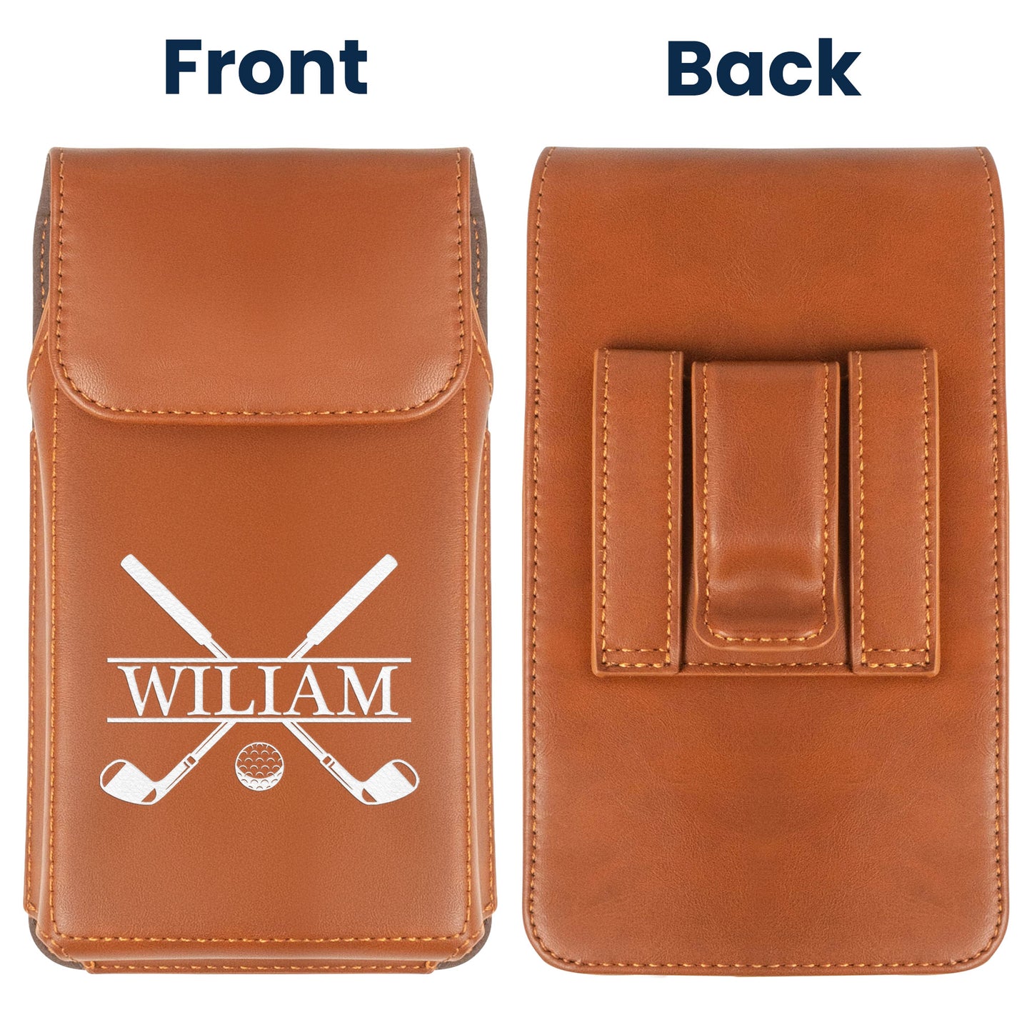 Vintage Custom Name & Symbols For Men, Husband, Dad - Personalized Leather Phone Holster