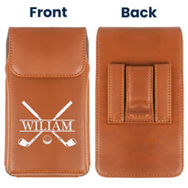Vintage Custom Name & Symbols For Men, Husband, Dad - Personalized Leather Phone Holster