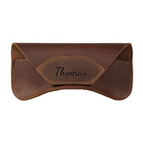 Vintage Custom Name, Initial For Men, Grandpa, Husband, Dad - Personalized Leather Glasses Case