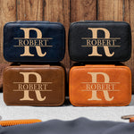 Vintage Custom Name, Initial For Men, Grandpa, Husband, Dad - Personalized Watch Travel Case