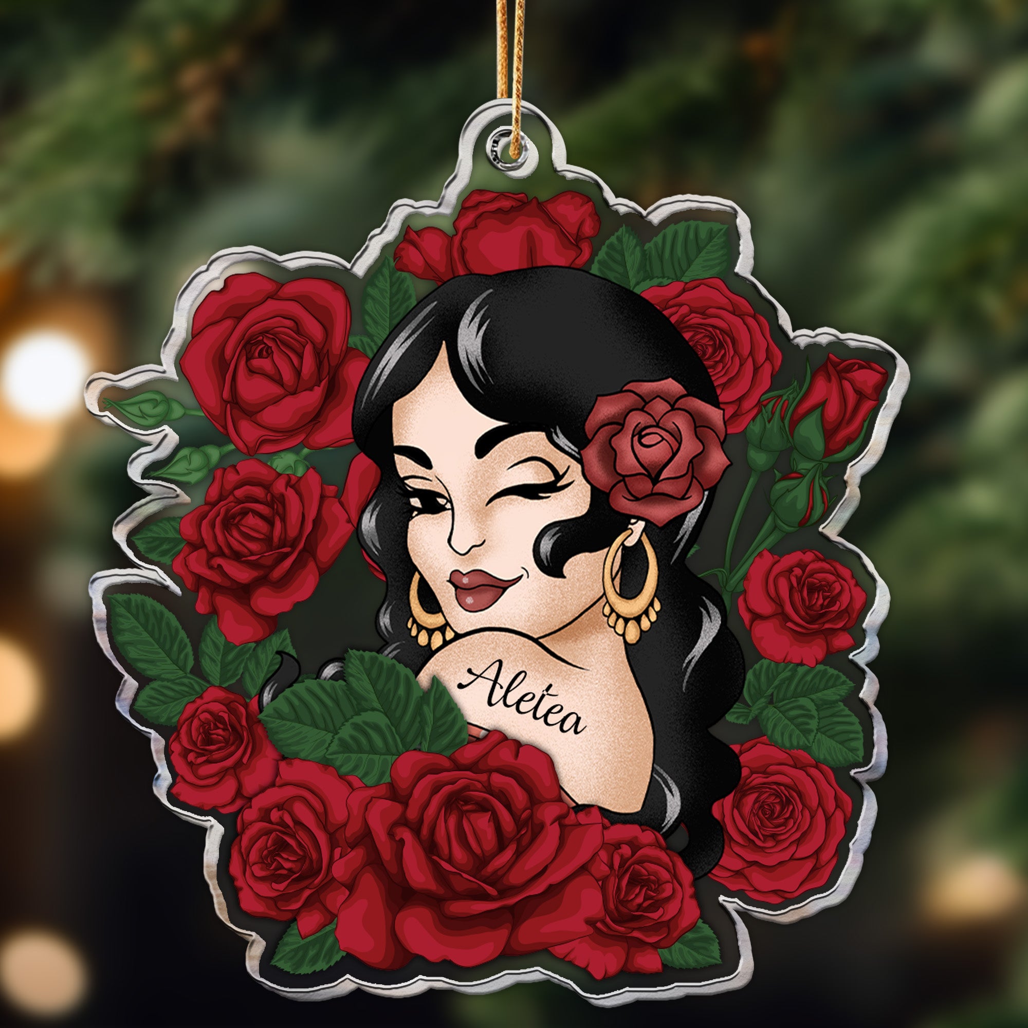 Vintage Latin Girl - Personalized Acrylic Ornament