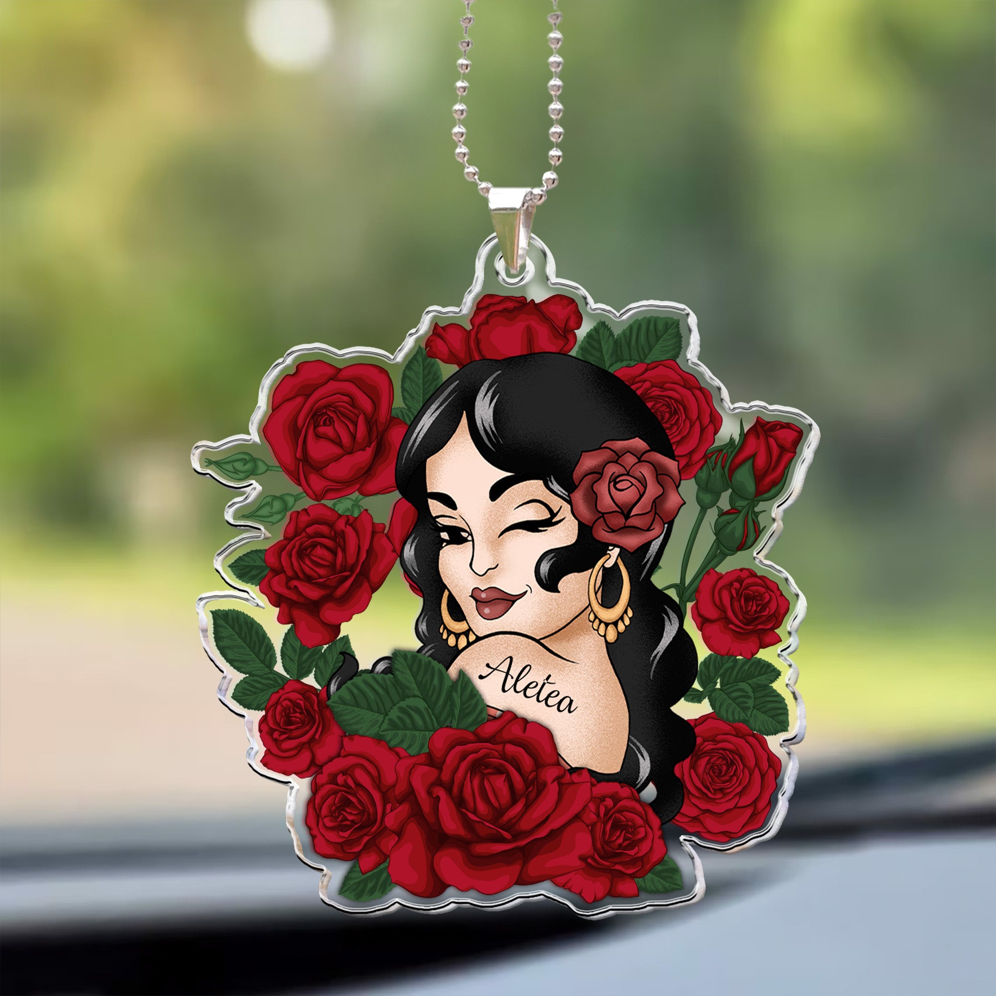 Vintage Latin Girl - Personalized Car Ornament