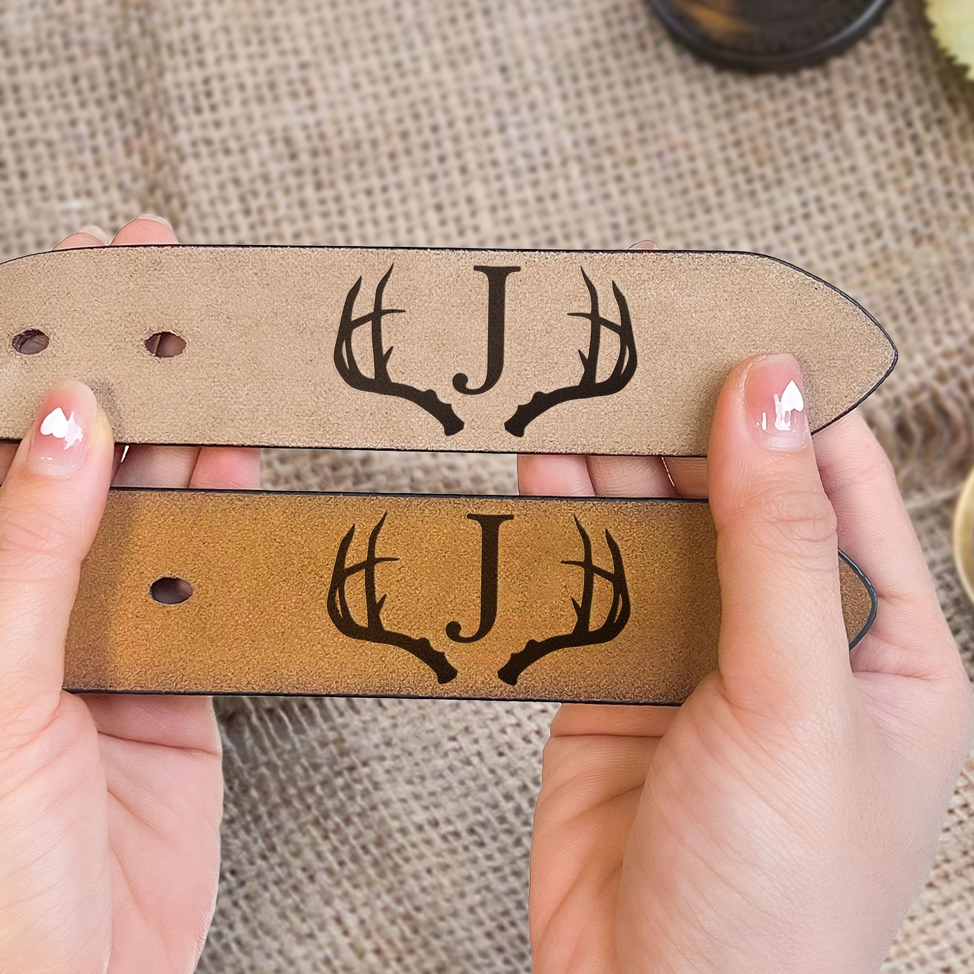 Vintage Monogram - Personalized Engraved Leather Belt