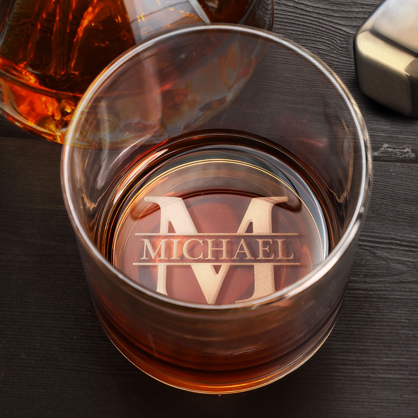 Vintage Monogram - Personalized Engraved Whiskey Glass