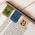 Vintage Monogram - Personalized Leather Magnetic Bookmark
