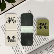 Vintage Monogram - Personalized Leather Magnetic Bookmark