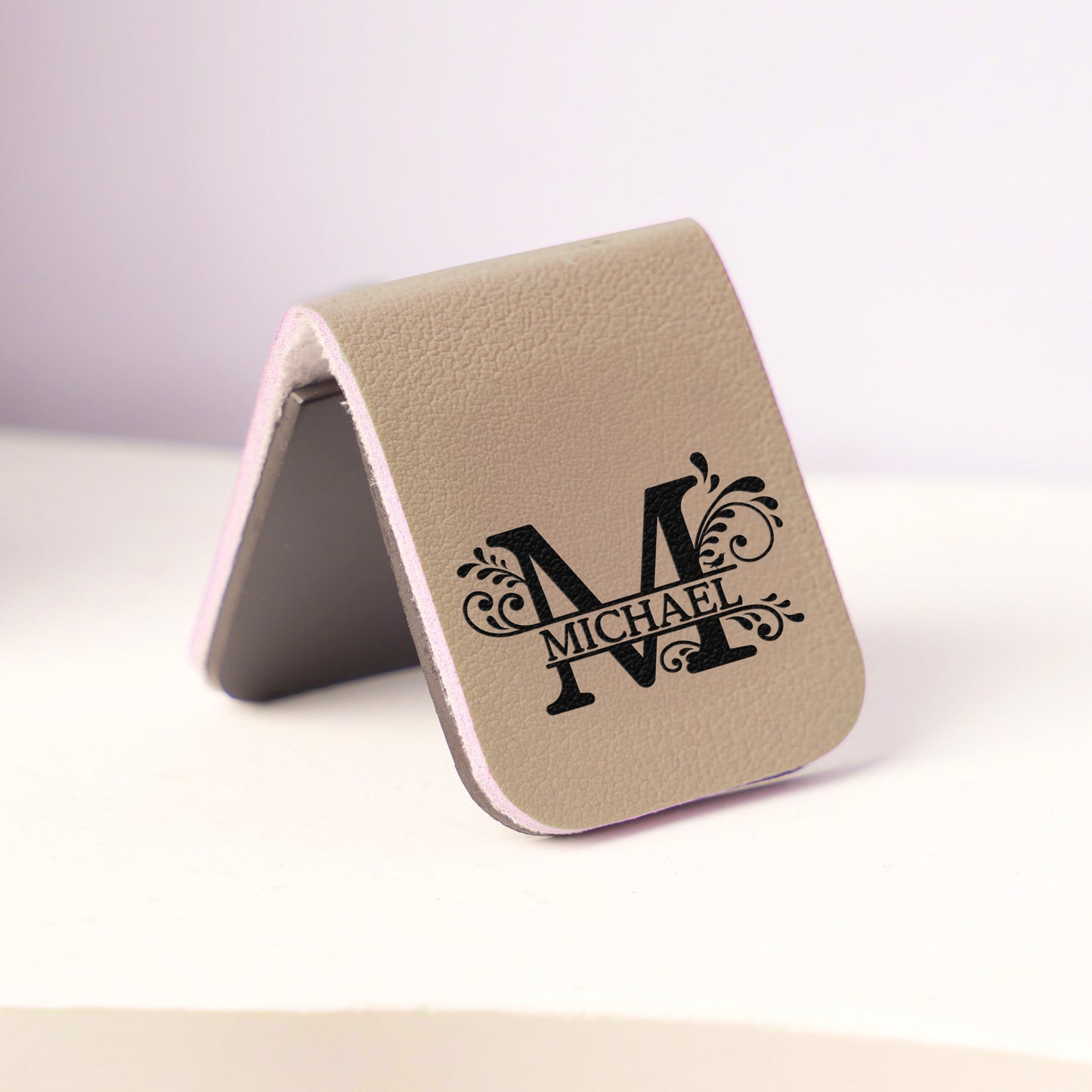 Vintage Monogram - Personalized Leather Magnetic Bookmark