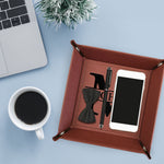 Vintage Monogram - Personalized Leather Valet Tray