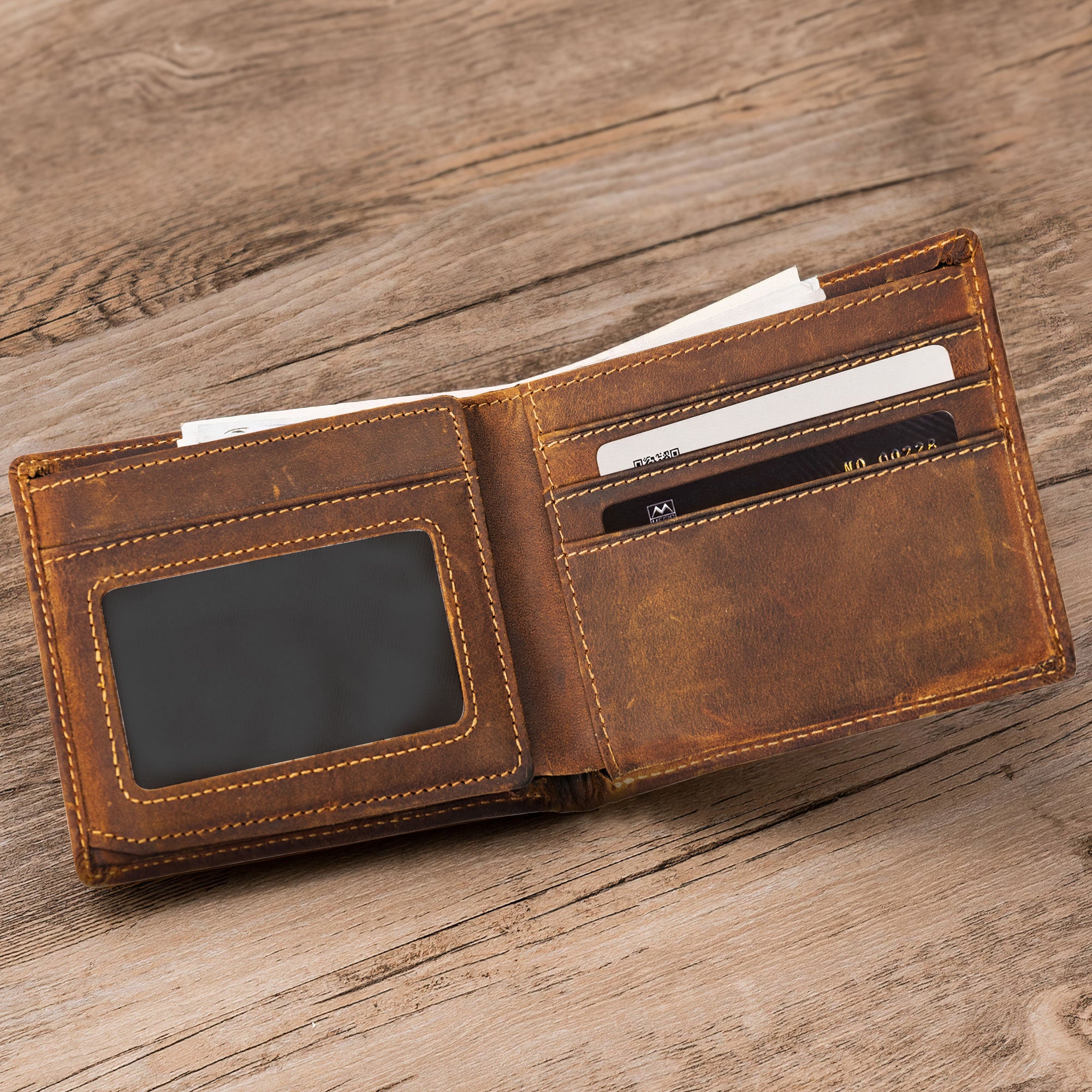 Vintage Monogram - Personalized Leather Wallet