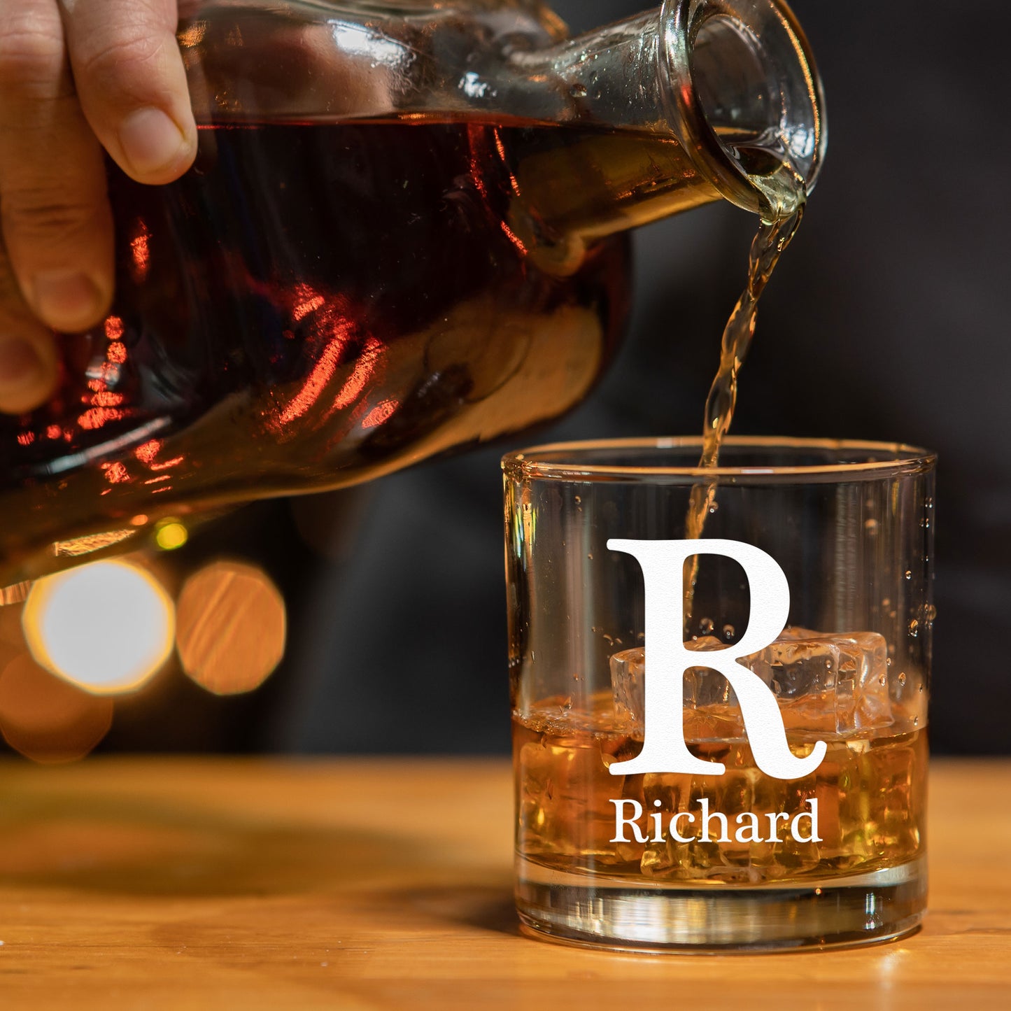 Vintage Monogram - Personalized Whiskey Glass