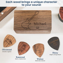 Vintage Monogram - Personalized Wooden Guitar Pick Box