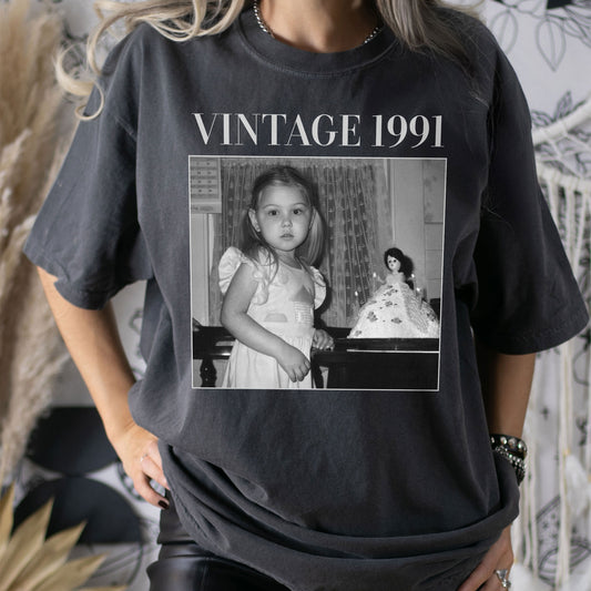 Vintage Photo And Year - Personalized Comfort Tee