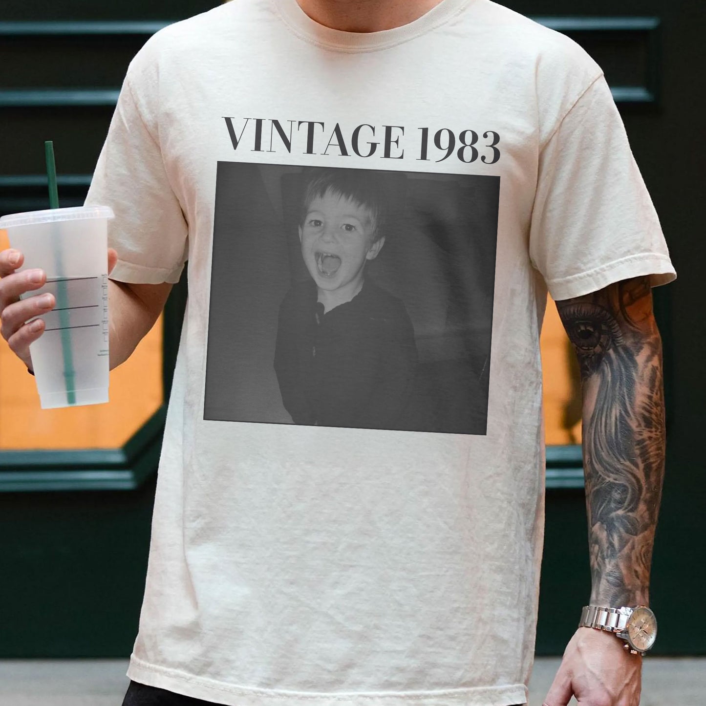 Vintage Photo And Year - Personalized Comfort Tee