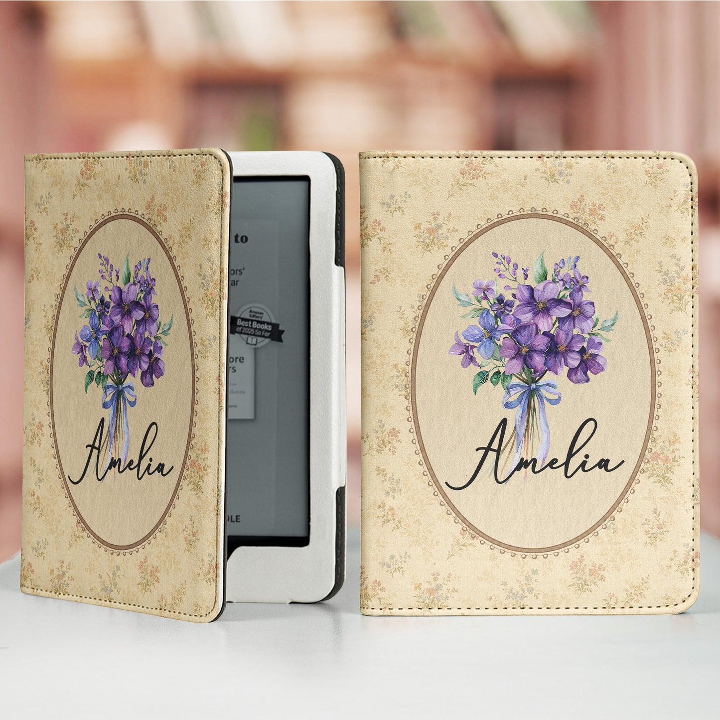 Vintage-Custom-Birth-Flower-Personalized-Kindle-Case-1