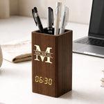 Vintage-Monogram-Personalized-Pen-Holder-With-Clock-2