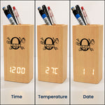 Vintage-Monogram-Personalized-Pen-Holder-With-Clock-4