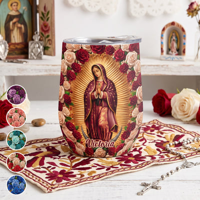 Virgin Mary Catholic Gift Our Lady Of Guadalupe - Personalized Wine Tumbler