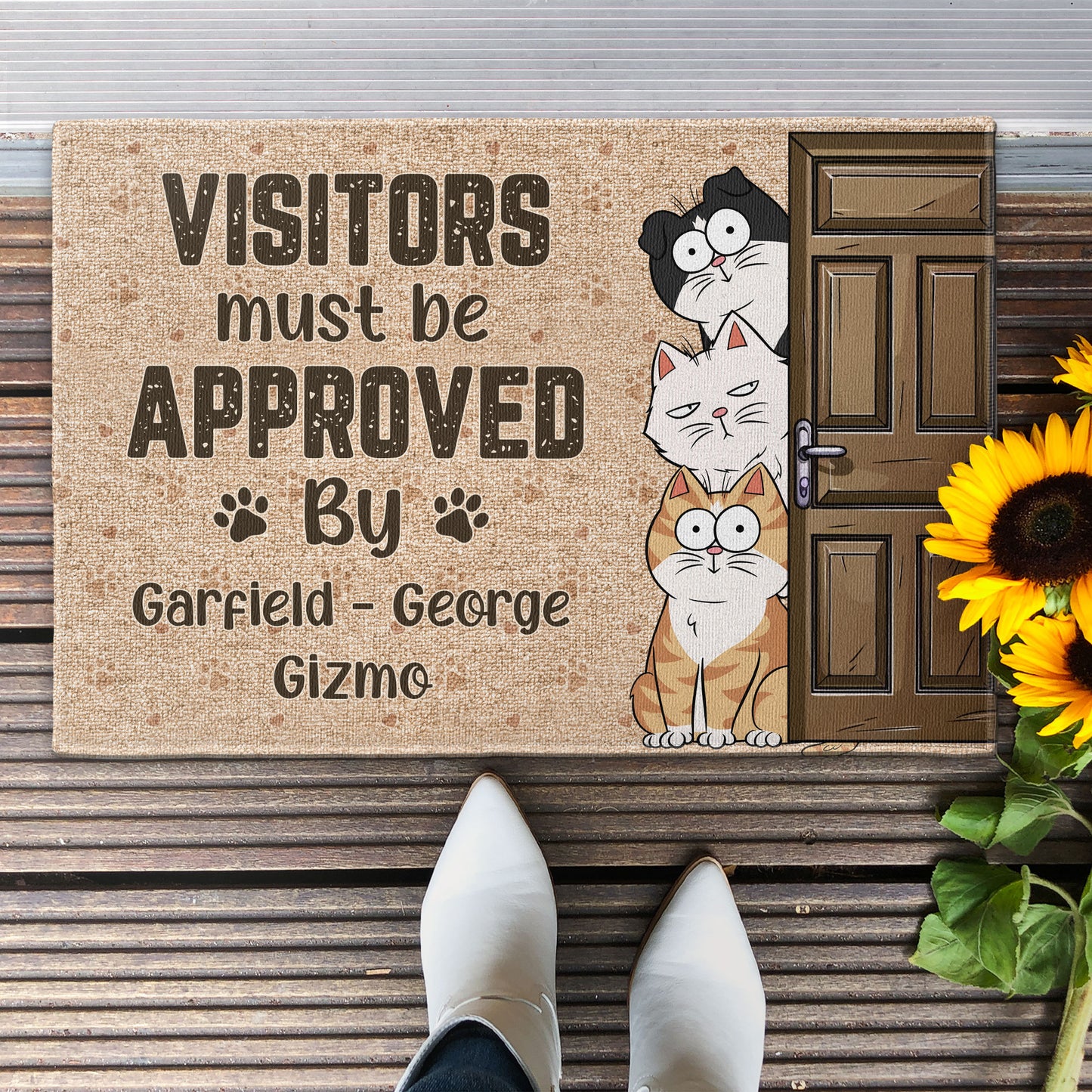 Visitors Must Be Approved By Pet - Personalized Doormat