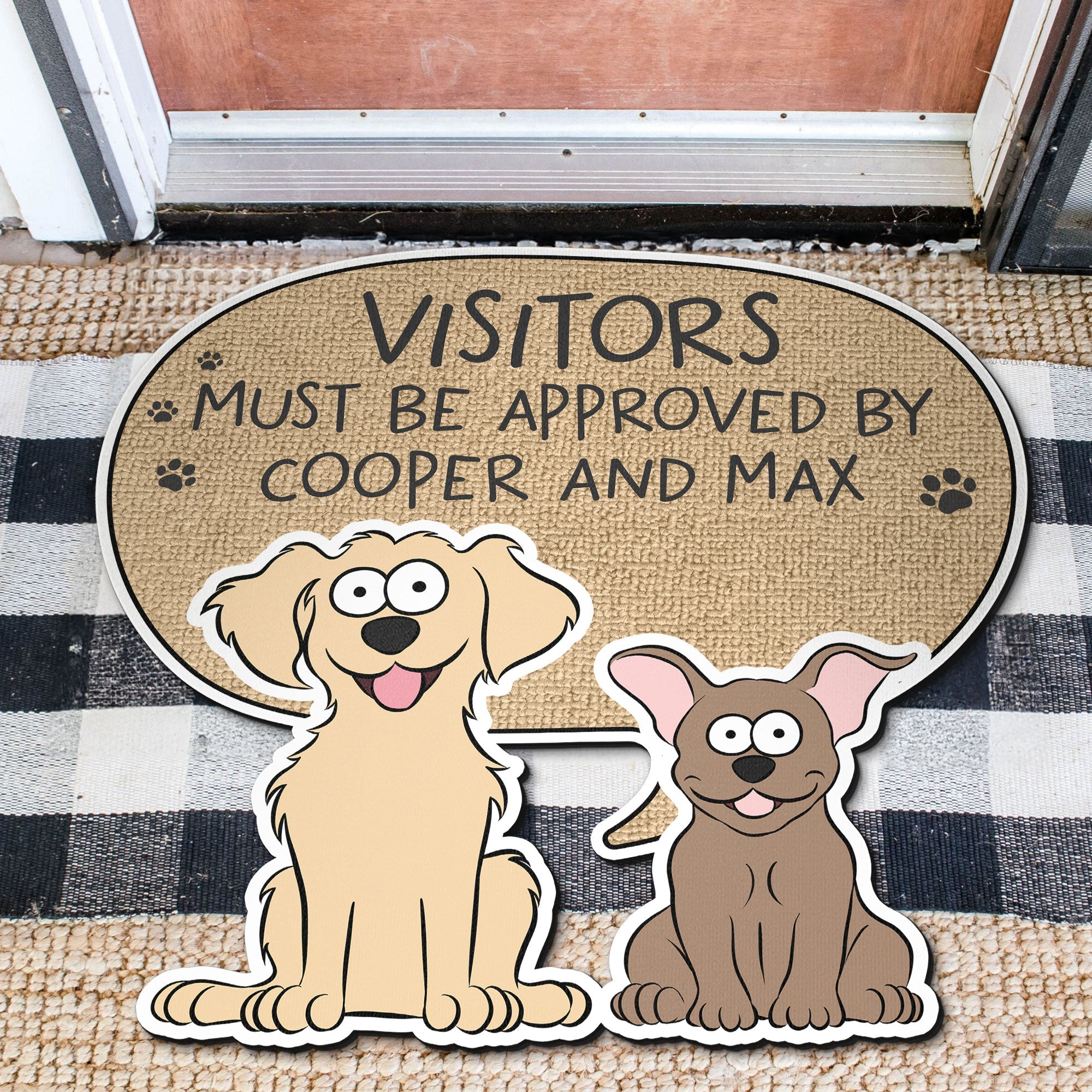 Visitors Must Be Approved By The Dogs - Personalized Doormat