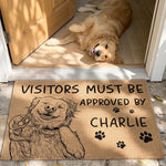 Visitors-Must-Be-Approved-By-Custom-Pet-Portrait-Sketch-Line-Art-Personalized-Doormat-1
