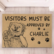 Visitors-Must-Be-Approved-By-Custom-Pet-Portrait-Sketch-Line-Art-Personalized-Doormat-2