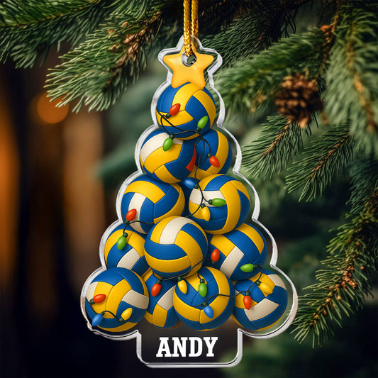 Volleyball Christmas Tree - Personalized Acrylic Ornament